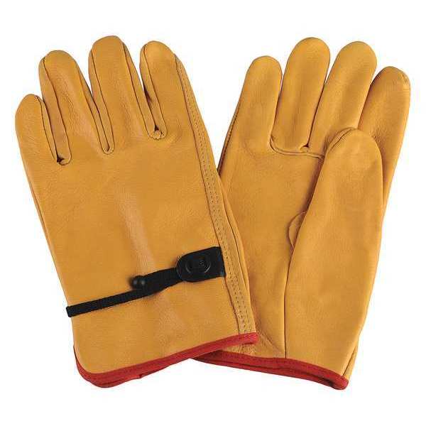 Condor Drivers Gloves, Cowhide, L, Yellow, PR 4TJX8