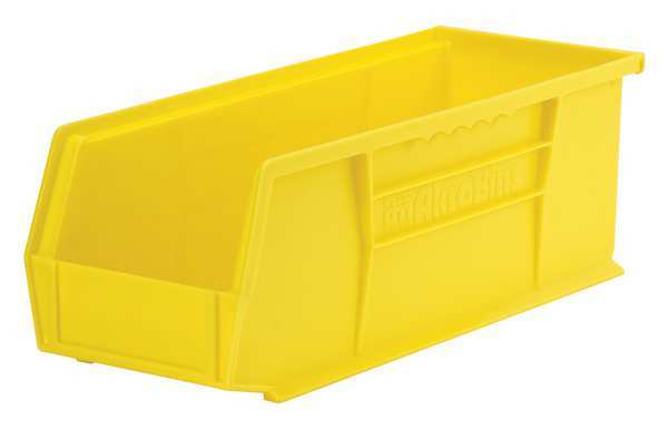 Akro-Mils 50 lb Hang & Stack Storage Bin, Plastic, 5 1/2 in W, 5 in H, 14 3/4 in L, Yellow 30234YELLO