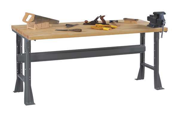 Tennsco Work Bench with Butcher Block Top and Flared Legs, Butcher Block, 96" W, 33-3/4" Height, 4000 lb. WB-1-3696W