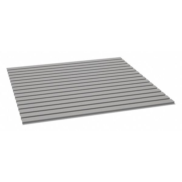 Tennsco Decking, Ribbed Steel, 48 in W, 48 in D, Gray, Powder Coated Finish, Gauge: 22 BSD-4848