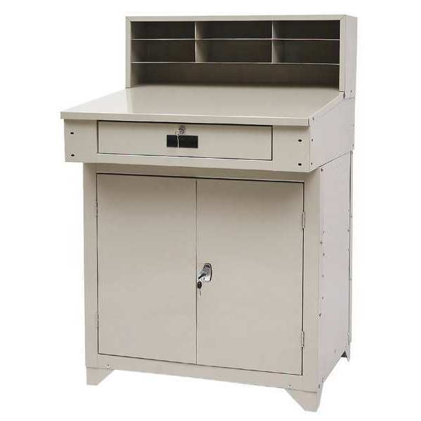 Zoro Select Shop Desk, 34 x 55-1/2 x 30-1/4 In, Beige 4TX92