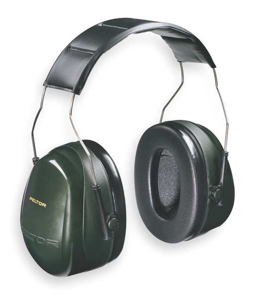 3M Peltor Over-the-Head Ear Muffs, 27 dB, Peltor Optime 101, Black/Green  8071 Zoro