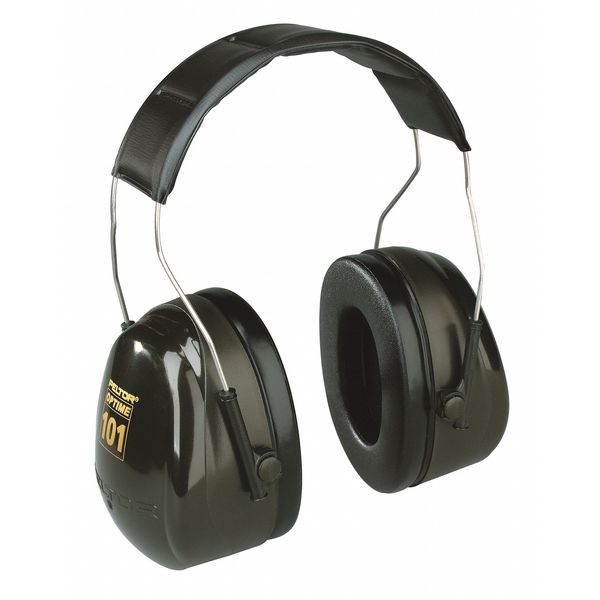 3M Peltor Over-the-Head Ear Muffs, 27 dB, Peltor Optime 101, Black/Green  8071 Zoro
