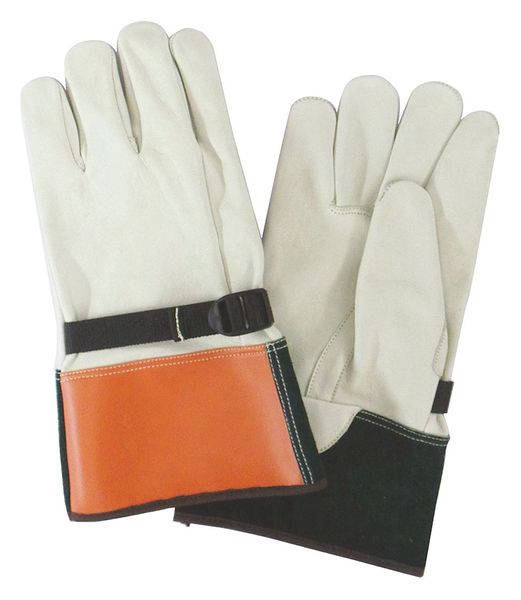 Condor Elec. Glove Protector, 8, Beige/Org/Grn, PR 4FPF6