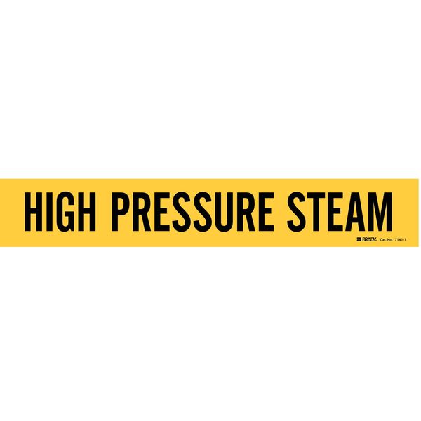 Brady Pipe Marker, High Pressure Steam, Yellow, 7141-1 7141-1