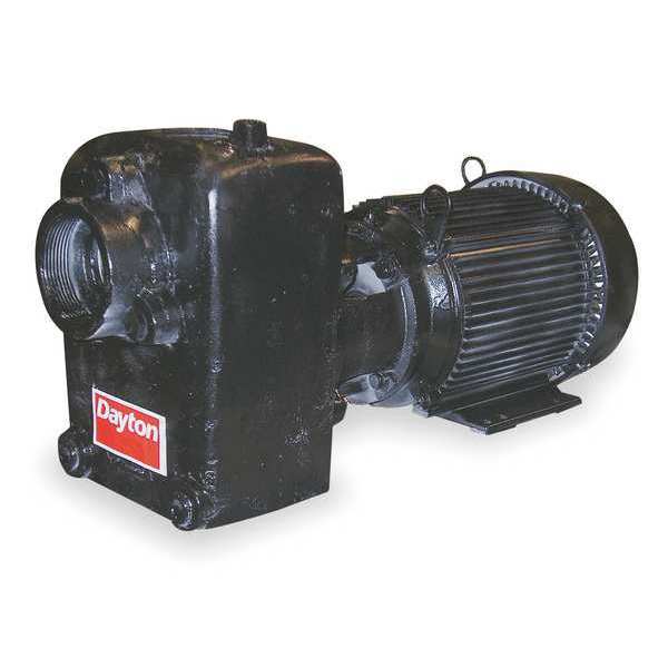 Dayton Self Priming Centrifugal Pump, 3 hp, 208 to 230/460V AC, 3 Phase, 65 ft Max Head 12N810