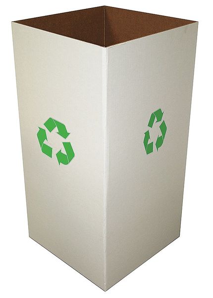 Zoro Select Recycle Collection Box, White, PK10 4UAA6