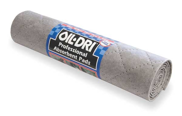 Oil-Dri Sorbents, 4.5 gal, 15 in x 5 ft, Universal, Gray, Polypropylene L90908