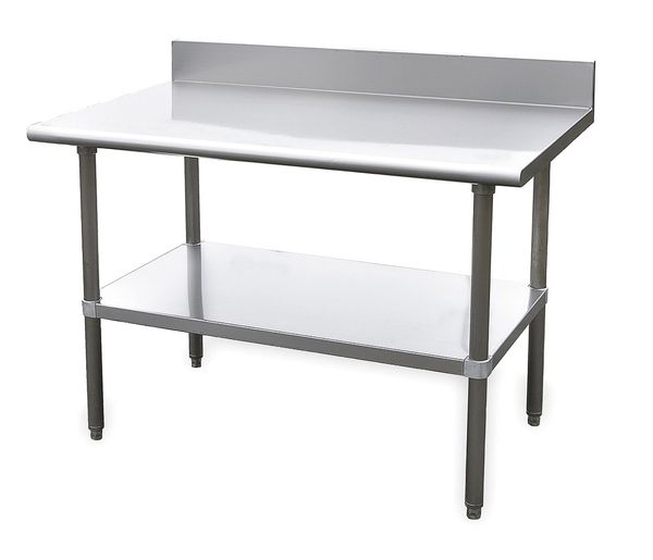 Zoro Select Fixed Work Table, SS, 48" W, 30" D 4UEJ9