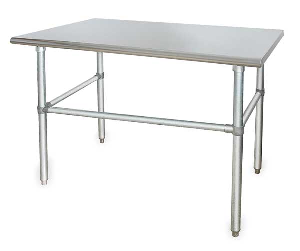 Zoro Select Fixed Work Table, SS, 60" W, 30" D 4UEK3