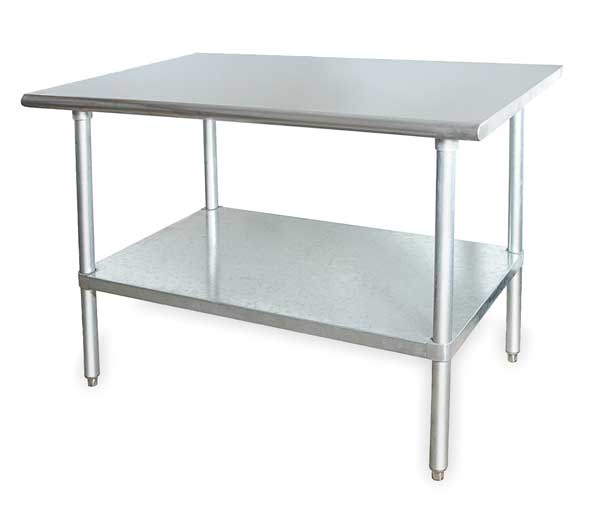 Zoro Select Fixed Work Table, SS, 60" W, 30" D 4UEK4