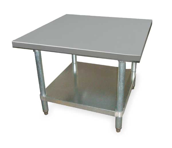 Zoro Select Fixed Work Table, SS, 36" W, 30" D 4UEL2