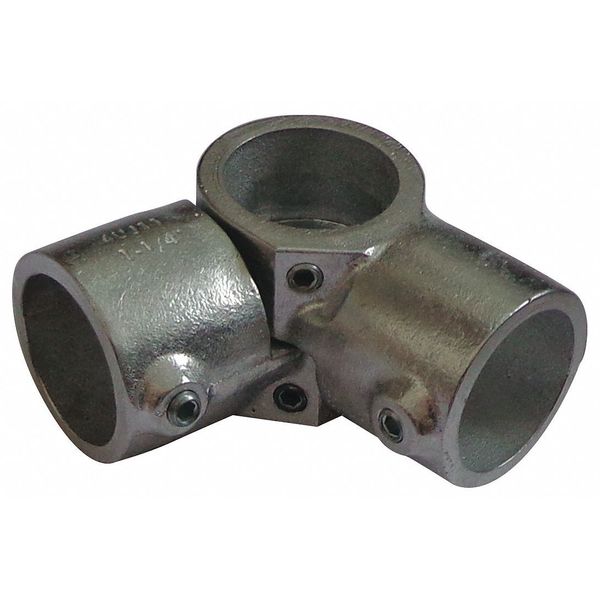 Zoro Select Structural Fitting, Adjustable Swivel, Aluminum, 1.25 in Pipe Size 4UJ11