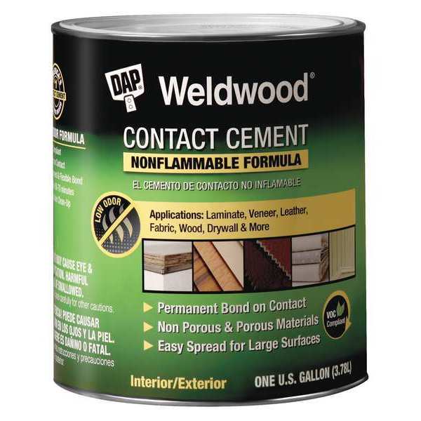 Dap Contact Cement, Weldwood Nonflammable Series, Tan, 1 gal, Can 25336