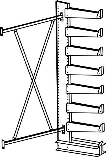 Jarke Add-On Cantilever Rack, 1 Side, 7 ft. H QT501S36A