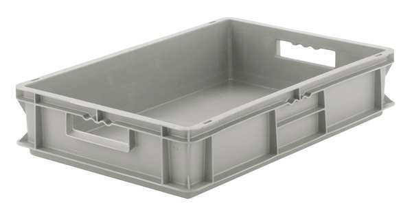 Ssi Schaefer Straight Wall Container, Gray, Polypropylene, 23 3/4 in L, 16 in W, 9 in H EF6220.GY1