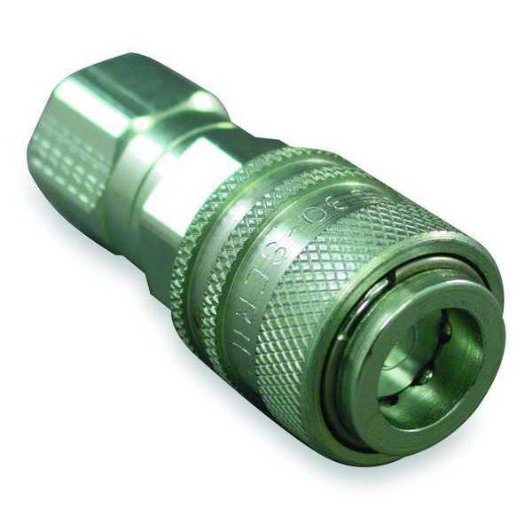 Eaton Aeroquip Hydraulic Quick Connect Hose Coupling, Steel Body, Push-to-Connect Lock, 1/8"-27 Thread Size FD90-1021-02-04