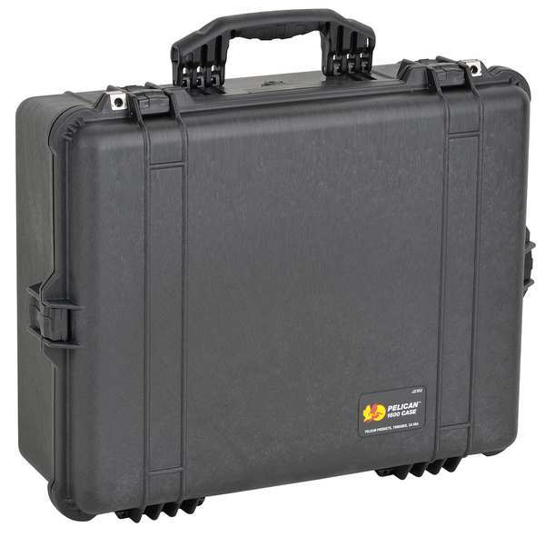 Pelican Black Protective Case, 24.39"L x 19.36"W x 8.79"D 1600