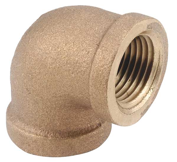 Zoro Select Brass Elbow, 90 Degrees, FNPT, 3/4" Pipe Size 82100-12
