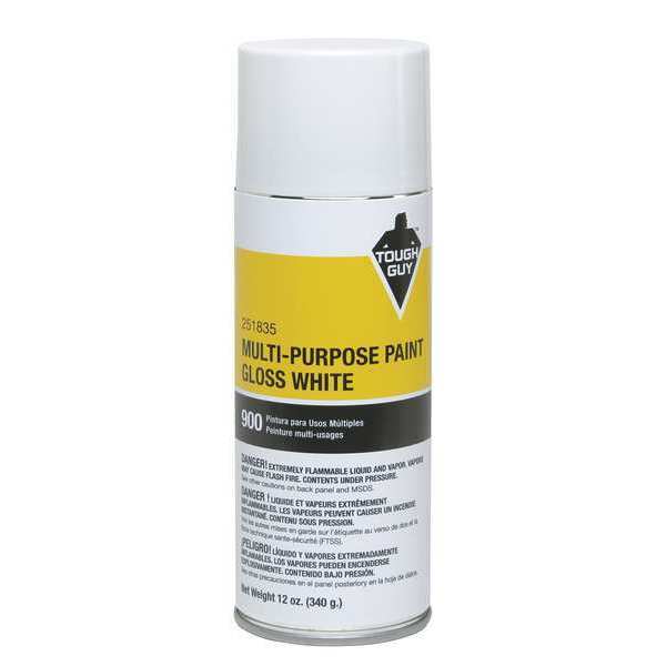 Tough Guy Spray Paint, White, Gloss, 12 oz. 251835