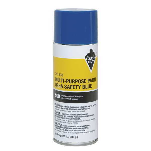 Tough Guy Spray Paint, OSHA Safety Blue, Gloss, 12 oz 335CK0