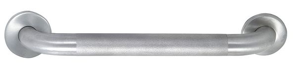 Zoro Select 22" L, Wall Mount, Stainless Steel, Safety Rail/, 22" Length, Satin, Textured 4WMJ3