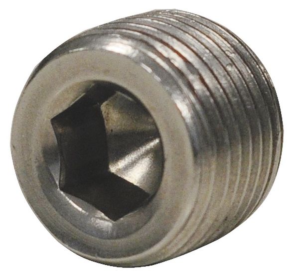 Zoro Select 1-1/4" MNPT 304 SS Hex Socket Plug 40SP112N114