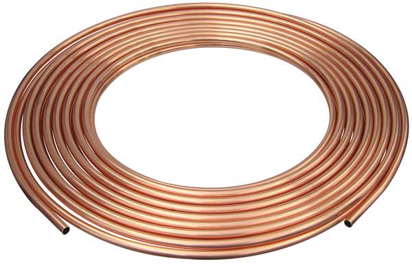 Tubing: Copper, 1 3/8 in, 50 ft, Coil