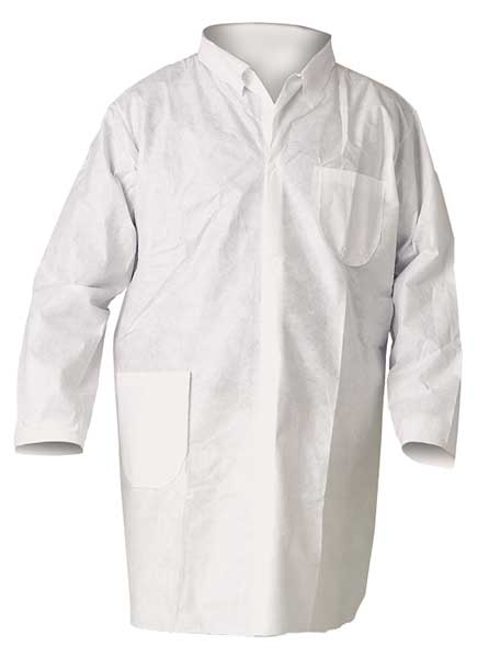Kleenguard Breath Parti Protect Lab Coat 4Snap KneeLeng WHT 2X 25/Cs 40049