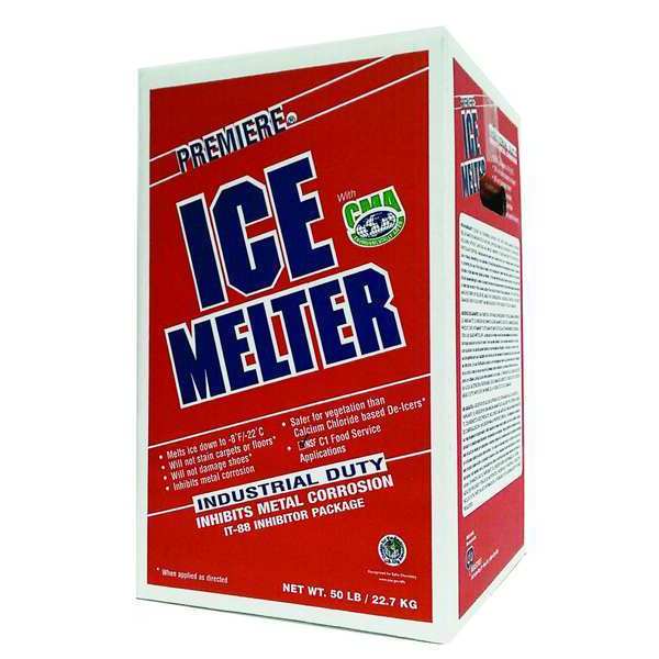 Premiere 50 lb Carton Ice Melt, Granular, -8 Degrees F, Blue CPM050P