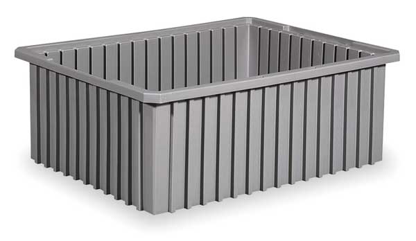 Akro-Mils Divider Box, Gray, Industrial Grade Polymer, 22 3/8 in L, 17 3/8 in W, 6 in H 33226GREY
