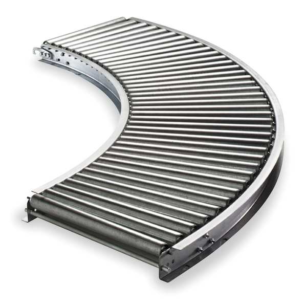 Ashland Conveyor Roller Conveyor, 90 Curve, 10BF 12F90EA15B10