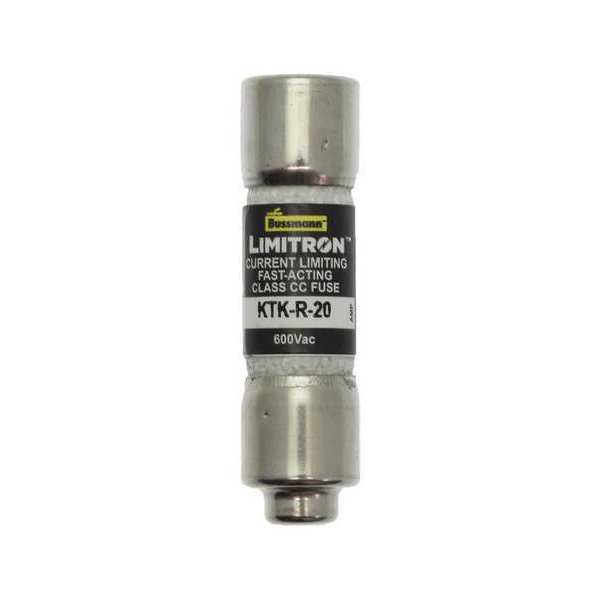 Eaton Bussmann UL Class Fuse, CC Class, KTK-R Series, Fast-Acting, 20A, 600V AC, Non-Indicating KTK-R-20