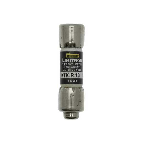 Eaton Bussmann UL Class Fuse, CC Class, KTK-R Series, Fast-Acting, 10A, 600V AC, Non-Indicating KTK-R-10