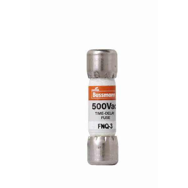 Eaton Bussmann Midget Fuse, FNQ Series, Time-Delay, 3A, 500V AC, Non-Indicating, 10kA at 500V AC FNQ-3