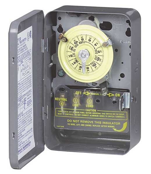 Intermatic Electromechanical Timer, 24 hr., 40A, NEMA1 T102