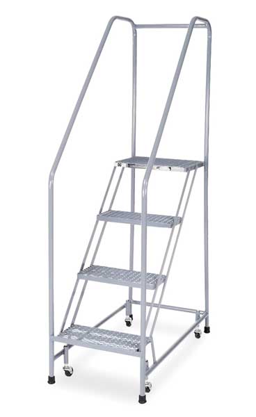 Cotterman 70 in H Steel Rolling Ladder, 4 Steps, 450 lb Load Capacity 1204R1820A3E24B3C1P6