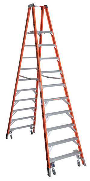 Werner 12 ft Fiberglass Twin Platform Stepladder, 300 lb Capacity PT7410-4C