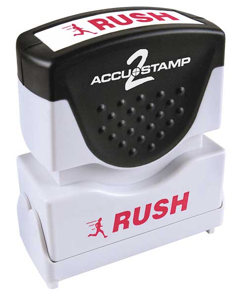 Accu-Stamp2 Microban Message Stamp, Rush, 3/8" 038855