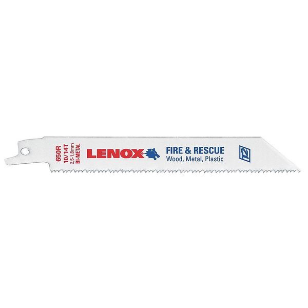 Lenox 6" L x 10/14 TPI General Purpose Cutting Bi-metal Reciprocating Saw Blade, 5 PK 20374650R5