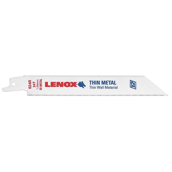 Lenox 6" L x 24 TPI Metal Cutting Bi-metal Reciprocating Saw Blade, 25 PK 20496B624R