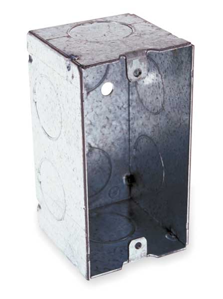 Raco Electrical Box, 16.5 cu in, Handy Box, 1 Gang, Galvanized Zinc, Rectangular 674