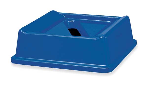 Rubbermaid Commercial 35 gal Dome Recycling Lid, 20 in W/Dia, Blue, Resin, 1 Openings FG279400DBLUE