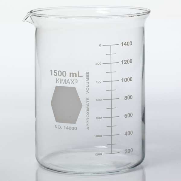 Kimble Chase Beaker, 400mL, Glass, 106mm H., PK48 14000-400