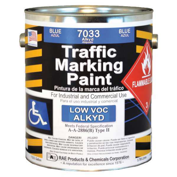 Rae Traffic Zone Marking Paint, 1 gal., Blue, Alkyd Solvent -Based 7033-01