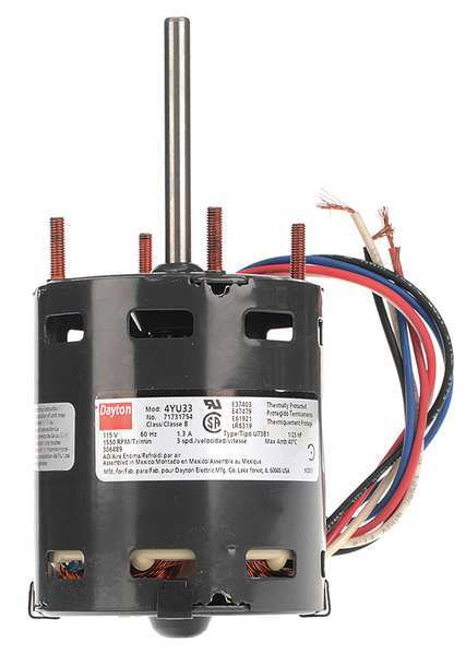 Dayton Motor, Sh Pole, 1/25 HP, 1550,115V, 3.3, Open 4YU33