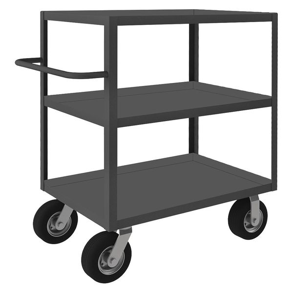 Zoro Select Instrument Cart with Lipped Metal Shelves, Steel, Flat, 3 Shelves, 1,200 lb RIC-243650-3-ALU-95