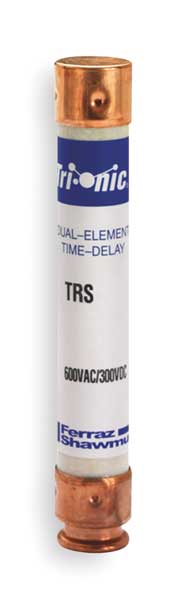 Mersen UL Class Fuse, RK5 Class, TRS-R Series, Time-Delay, 0.60A, 600V AC, Non-Indicating TRS6/10R