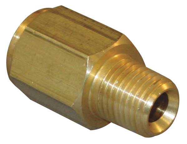 Zoro Select Chrome Plated Brass Conversion Adapter, MNPT x FBSP, 1/8" Pipe Size 8037-02-02