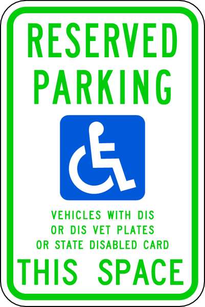 Lyle ADA Handicapped Parking Sign, 18" x 12, HC-WI01-12HA HC-WI01-12HA